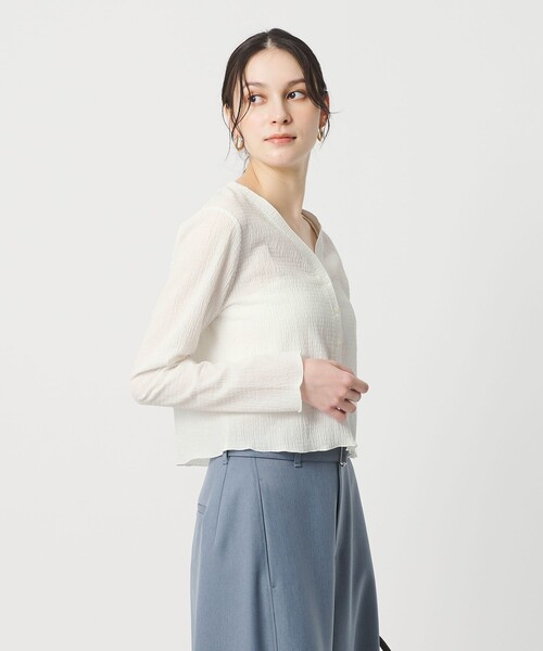 BEAUTY&amp;YOUTH / ビューティーアンドユース | アクアオーバー Vネック カーディガン | F | モカ | レディース BEAUTY&YOUTH UNITED ARROWS（ビューティーアンドユースユナイテッド