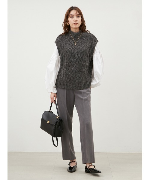 「Mila Owen」 ニットベスト 0 ホワイト レディース_画像2