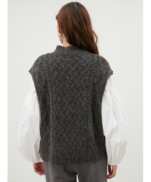 「Mila Owen」 ニットベスト 0 ホワイト レディース_画像4