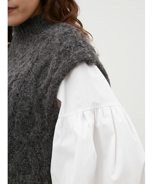 「Mila Owen」 ニットベスト 0 ホワイト レディース_画像6