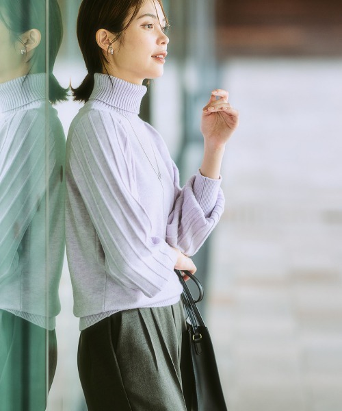 「7days Life Styling」 タートルネックニット L アイボリー レディース_画像4