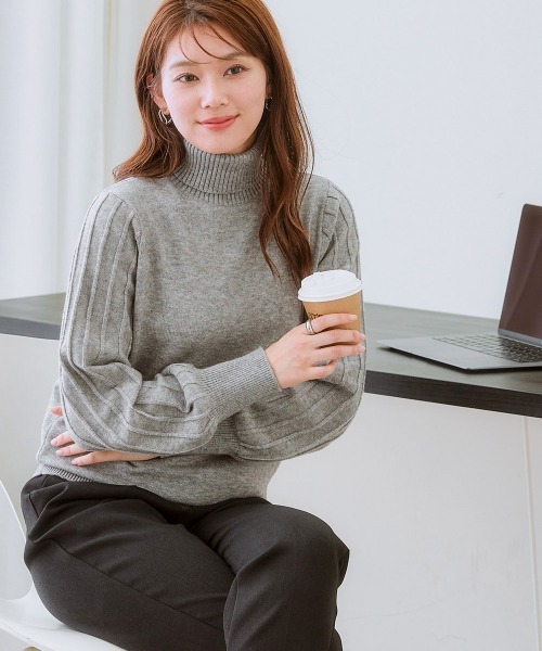 「7days Life Styling」 タートルネックニット L アイボリー レディース_画像6