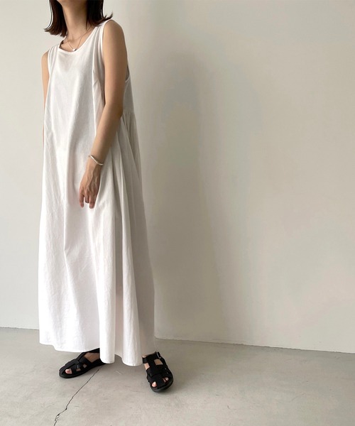 「CANAL JEAN」 ノースリーブワンピース 38 イエロー レディースの画像