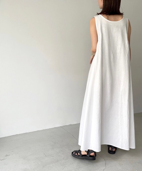 「CANAL JEAN」 ノースリーブワンピース 38 イエロー レディースの画像