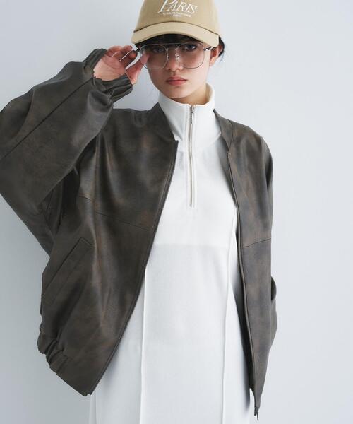 ブルゾン アウター 「Re」grain zip over blouson レディースの画像