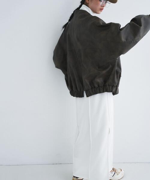 ブルゾン アウター 「Re」grain zip over blouson レディースの画像