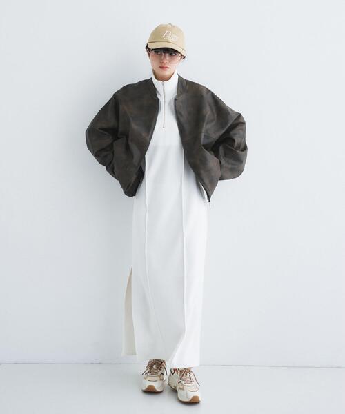 ブルゾン アウター 「Re」grain zip over blouson レディースの画像