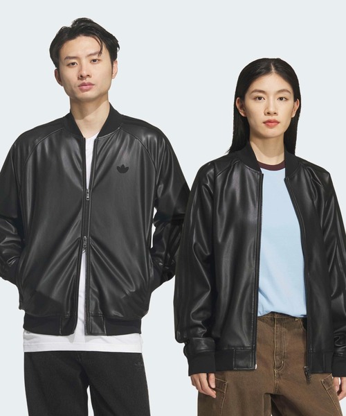 adidas（アディダス） ブルゾン アウター フェイクレザースリー