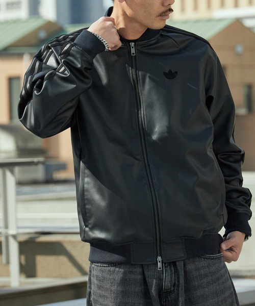 adidas（アディダス） ブルゾン アウター フェイクレザースリー