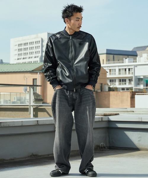 adidas（アディダス） ブルゾン アウター フェイクレザースリー