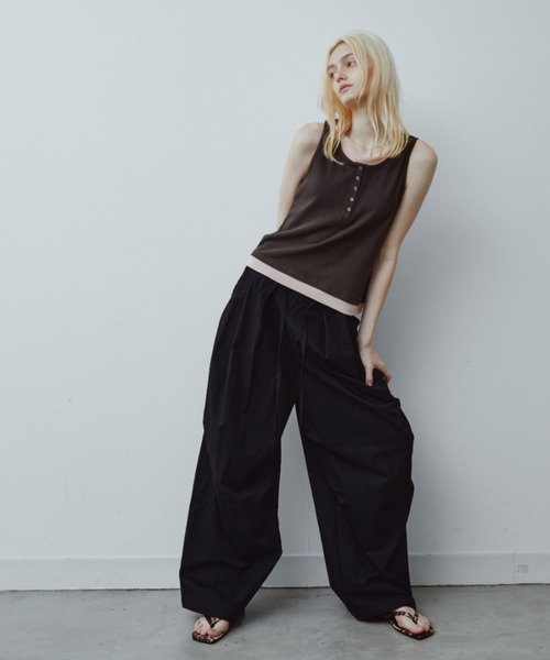 ANF.MUU ワイドパンツ パンツ 「再入荷」タックデザインワイドコットン