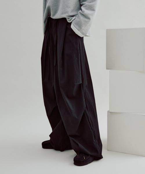 ANF.MUU ワイドパンツ パンツ 「再入荷」タックデザインワイドコットン