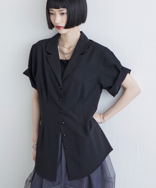 Lui's（ルイス） ブラウス シャツ 半袖 半袖ウエストタックジャケット