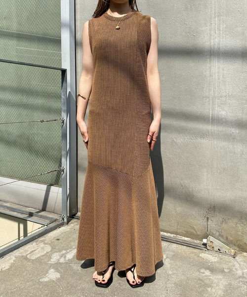 「CAPRICIEUX LE'MAGE」 ノースリーブワンピース FREE ブラウン レディース_画像6