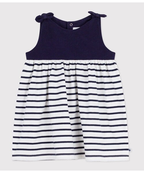 PETIT BATEAU（プチバトー） ワンピース ノースリーブボーダー