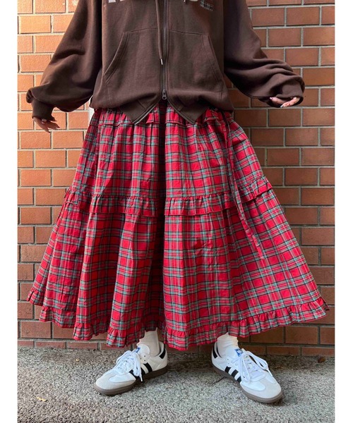 「WC」 スカート FREE レッド レディース_画像8