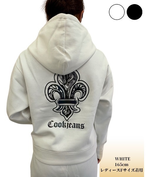 【美品】クックジーンズ：COOK JEANSヒョウ柄 レディース ブルゾン　M Cook jeans（クックジーンズ） パーカー オーロラダガーパーカー