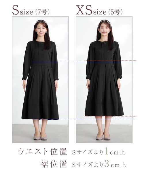 「Tiaclasse」 長袖ワンピース 9号 ネイビー レディース_画像3