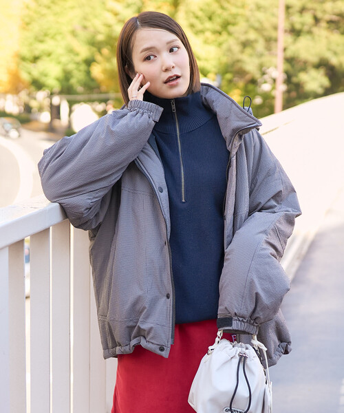 「FREAK'S STORE」 中綿ブルゾン MEDIUM グレー レディースの画像