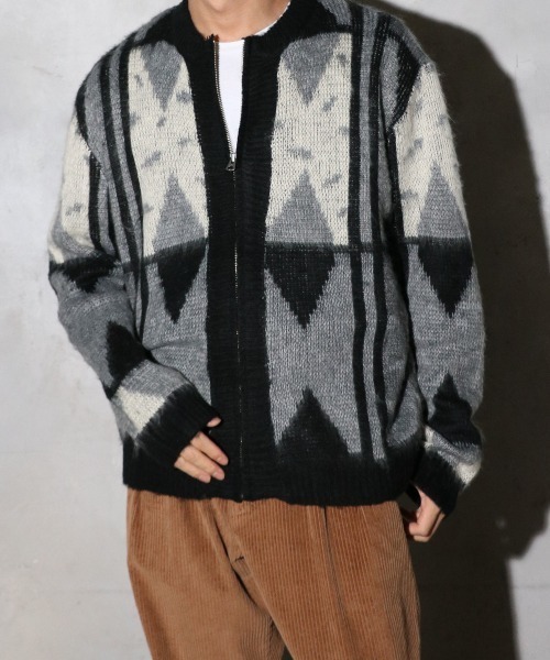 「TOWNCRAFT」 ニットカーディガン LARGE ブラック メンズ (7/8)