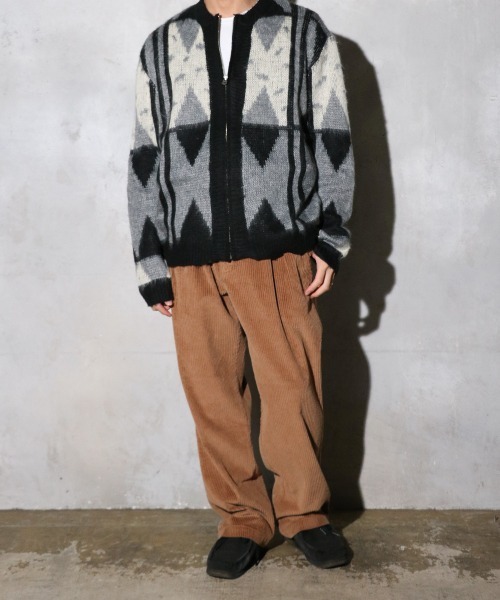 「TOWNCRAFT」 ニットカーディガン LARGE ブラック メンズ (8/8)