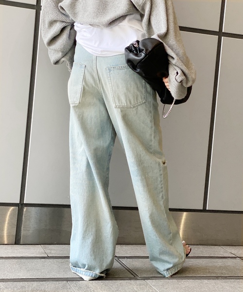 「AP STUDIO」 デニムパンツ 38 ブルー レディース_画像2