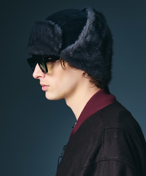 glamb（グラム） 帽子 ベレー帽 メンズ Corduroy Flight Cap