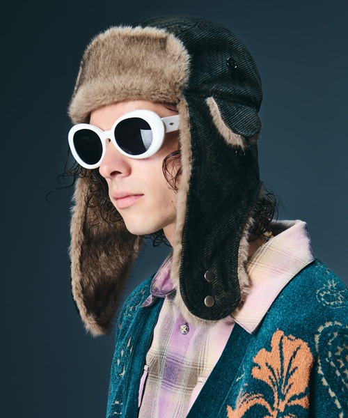 glamb（グラム） 帽子 ベレー帽 メンズ Corduroy Flight Cap