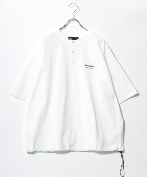ヘンリーネック tシャツ 2026SS Mark Gonzale/マークゴンザレス オーバーサイズ ワンポイントロゴ刺繍 ドローコード付 ヘンリーネックTシャツ | Mark Gonzales | 05