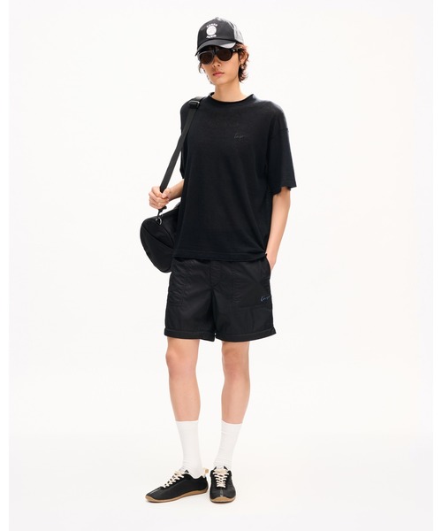 'KENZO Signature' エンブロイダリー ライト Tシャツ イン リネン コットン メンズの画像