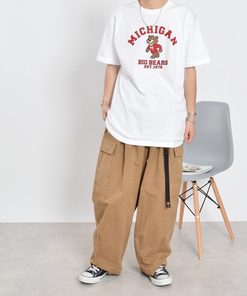 MODISH GAZE（モディッシュガゼ） tシャツ MICHIGANクマプリントT