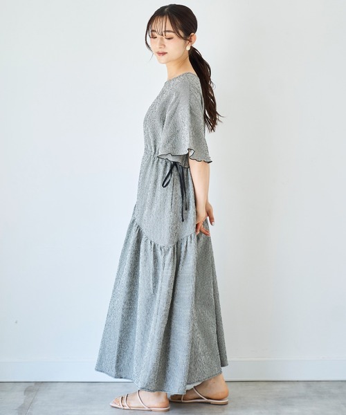 「mil」 半袖ワンピース S ベージュ レディース_画像2