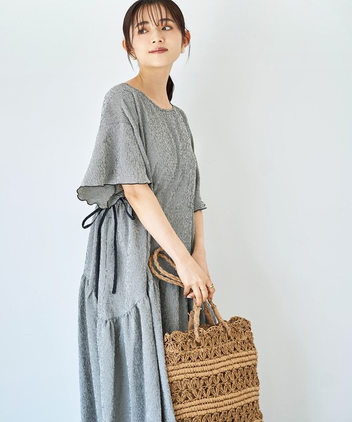 「mil」 半袖ワンピース S ベージュ レディース_画像5