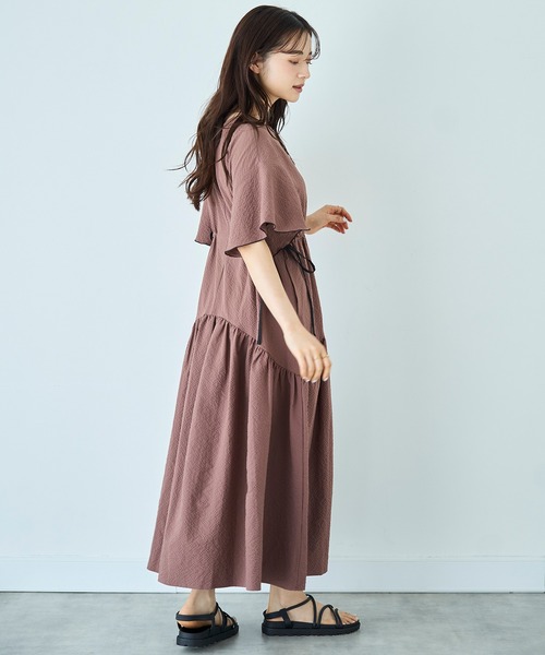 「mil」 半袖ワンピース S ベージュ レディース_画像7