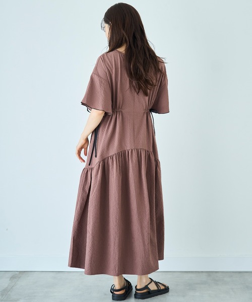 「mil」 半袖ワンピース S ベージュ レディース_画像8