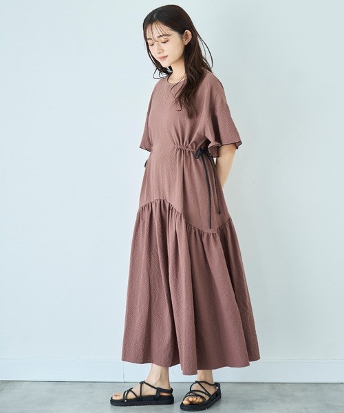 「mil」 半袖ワンピース S ベージュ レディース_画像9