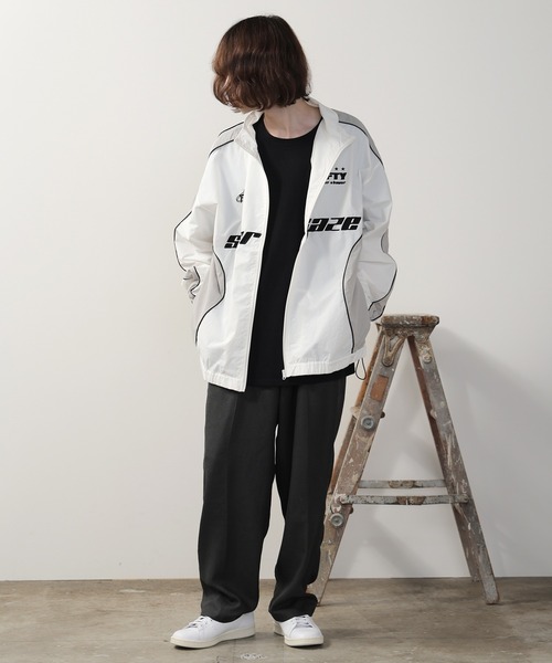 「SUGGESTION」 「Jungle Storm」ナイロンブルゾン M ホワイト メンズ_画像9