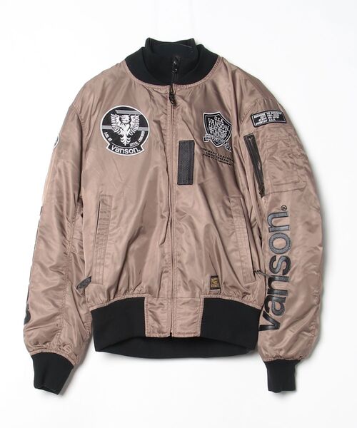 年末価格 vanson 夏用 バイクジャケット Lサイズ MA-1 VANSON（バンソン） MA-1ジャケット L ベージュ メンズ : ZOZOTOWN