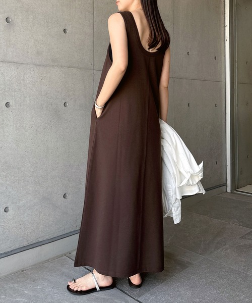 「andme」 「alma design」ノースリーブワンピース M ブラック レディース_画像8