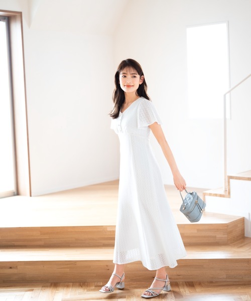 「MISCH MASCH」 半袖ワンピース M ホワイト レディース_画像3