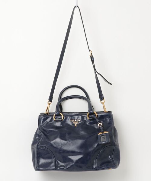 PRADA（プラダ） VITELLO SHINE 2WAYバッグ - ネイビー レディース