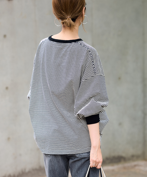 FRAMeWORK（フレームワーク） tシャツ 「追加」ミジンボーダーロンT