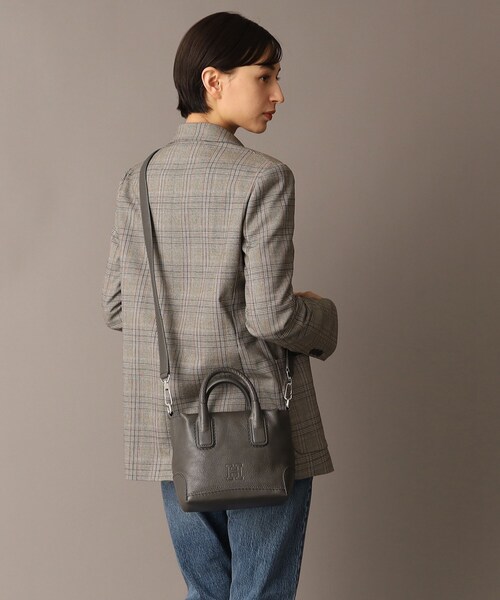 ✨極美品✨ ヒロフ デュオ ハンドバッグ ショルダーバッグ 2way グレー系 ✨極美品✨ ヒロフ デュオ ハンドバッグ ショルダーバッグ 2WAY