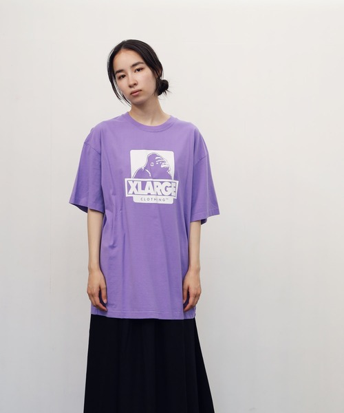 XLARGE エクストララージ 半袖 Tシャツ 紫 XLARGE - XLARGE 半袖Tシャツ Mサイズ デカロゴ ロゴドン