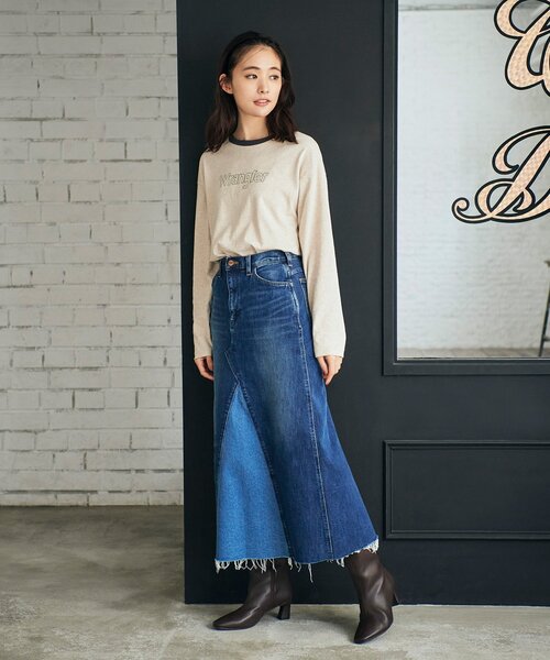 grove（グローブ） スカート 別注リメイク風デニムスカート「Wrangler