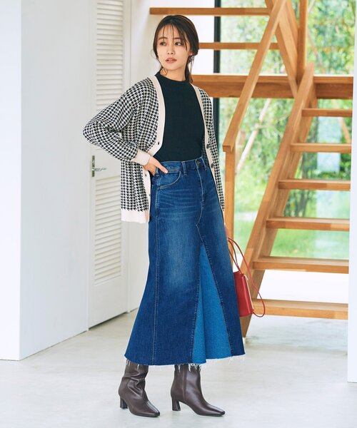 Wrangler デニムリメイク ロングスカート ヴィンテージ grove（グローブ） スカート 別注リメイク風デニムスカート「Wrangler