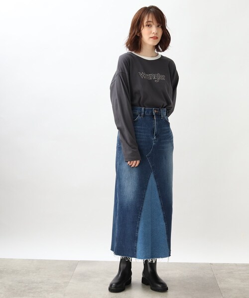 grove（グローブ） スカート 別注リメイク風デニムスカート「Wrangler