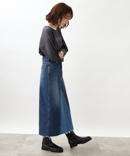 grove（グローブ） スカート 別注リメイク風デニムスカート「Wrangler