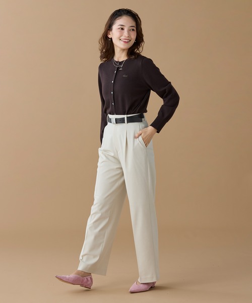 ラコステ タグ付き ウォッシャブルウールニットカーディガン 長袖 38 緑 LACOSTE - ラコステ タグ付き ウォッシャブルウールニットカーディガン