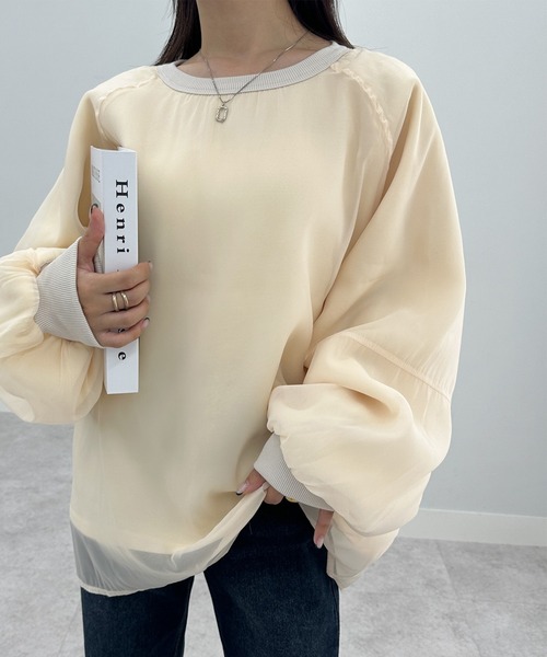 RANAN（ラナン） トレーナー スウェット 裏起毛チュールレイヤード